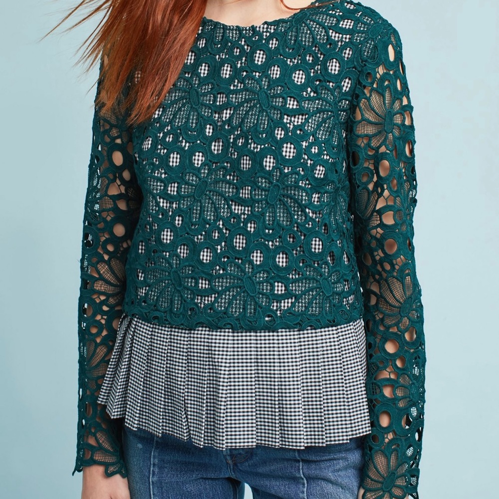 Anthropologie Maeve Lace Top Size Large Petite - Picture 4 of 4